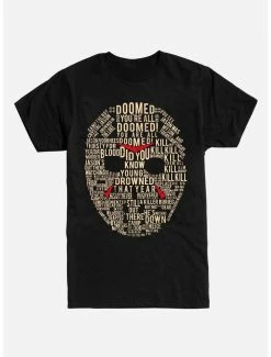 Deals 👍 Friday The 13th Mask Word Collage T-Shirt 😀