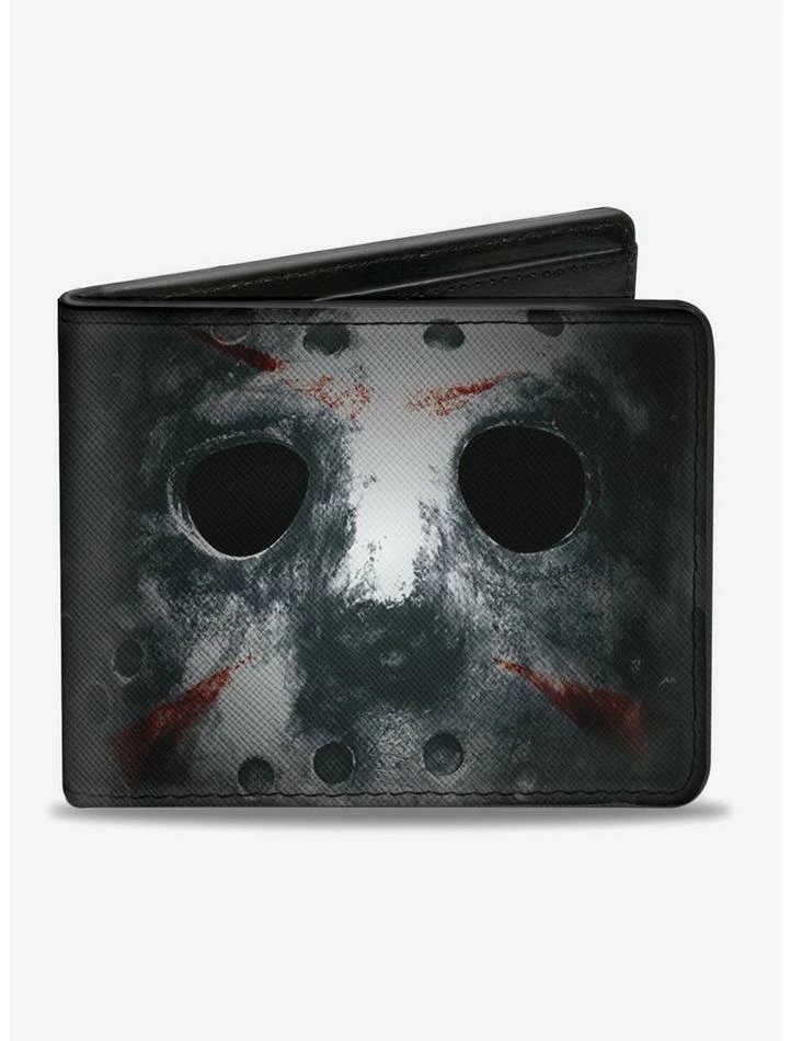 New โ๏ธ Friday The 13th Jason Mask Close Up Bi-Fold Wallet ๐คฉ