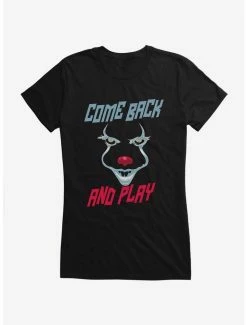 Cheap 😉 IT Chapter Two Come Back And Play Face Outline 👧 Girls T-Shirt 🎁