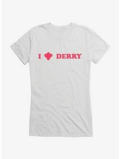 Cheap 🎉 IT Chapter Two I Pennywise Derry Red Script 👧 Girls T-Shirt 🥰