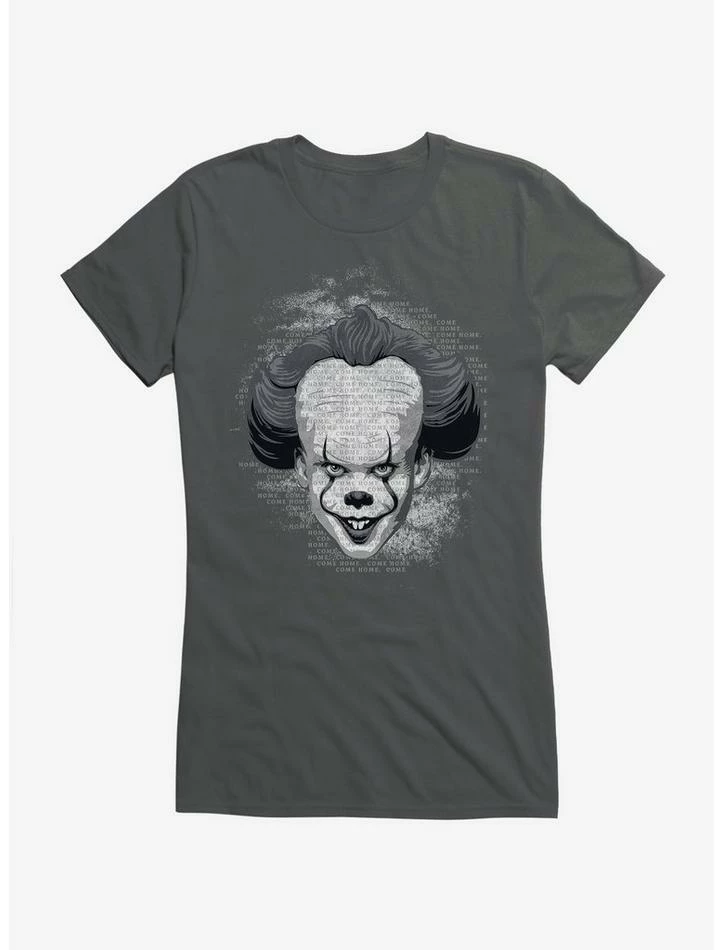 Discount ๐ฏ IT Chapter Two Pennywise Come Home Script Grayscale ๐ง Girls T-Shirt ๐คฉ - Image 3
