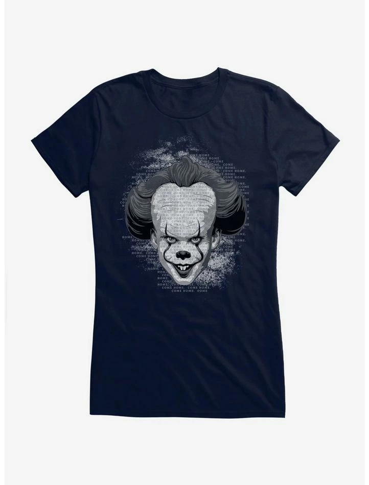 Discount ๐ฏ IT Chapter Two Pennywise Come Home Script Grayscale ๐ง Girls T-Shirt ๐คฉ