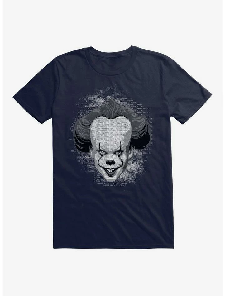 Deals 🛒 IT Chapter Two Pennywise Come Home Script Grayscale T-Shirt ⌛