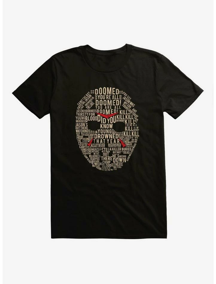Buy ✔️ Friday The 13th Mask Word Collage Extra Soft T-Shirt 💯