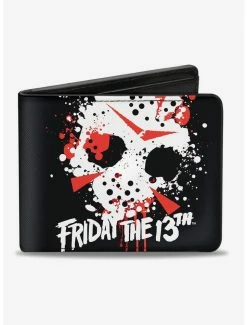 Budget ⭐ Friday the 13th Jason Mask Splatter Bifold Wallet 🛒