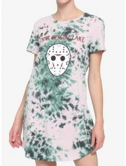 Buy 🥰 Friday The 13th Camp Crystal Lake Distressed Tie-Dye T-Shirt 👗 Dress 🔔