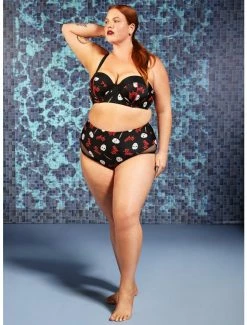 New 💯 Friday The 13th Jason Mask High-Waisted Swim Bottoms Plus Size 🎁