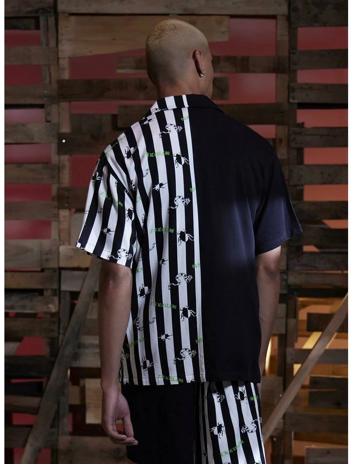 Flash Sale π― Beetlejuice Stripe Split Woven Button-Up π - Image 3