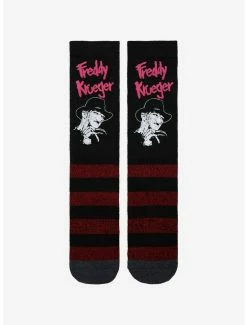 Discount 🤩 A Nightmare On Elm Street Freddy Stripe Crew 🧦 Socks 🥰