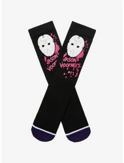 New ⌛ Friday The 13th Pink Splatter Crew 🧦 Socks 🔔
