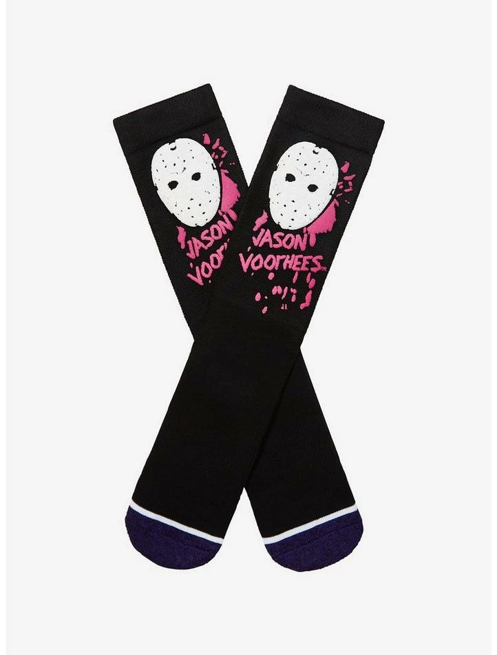 New โ Friday The 13th Pink Splatter Crew ๐งฆ Socks ๐