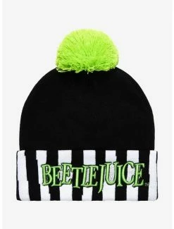 Outlet 🔥 Beetlejuice Stripe Pom Beanie 😉