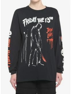 Flash Sale โจ Friday The 13th Jason Lives ๐ง Girls Long-Sleeve T-Shirt ๐ฅฐ