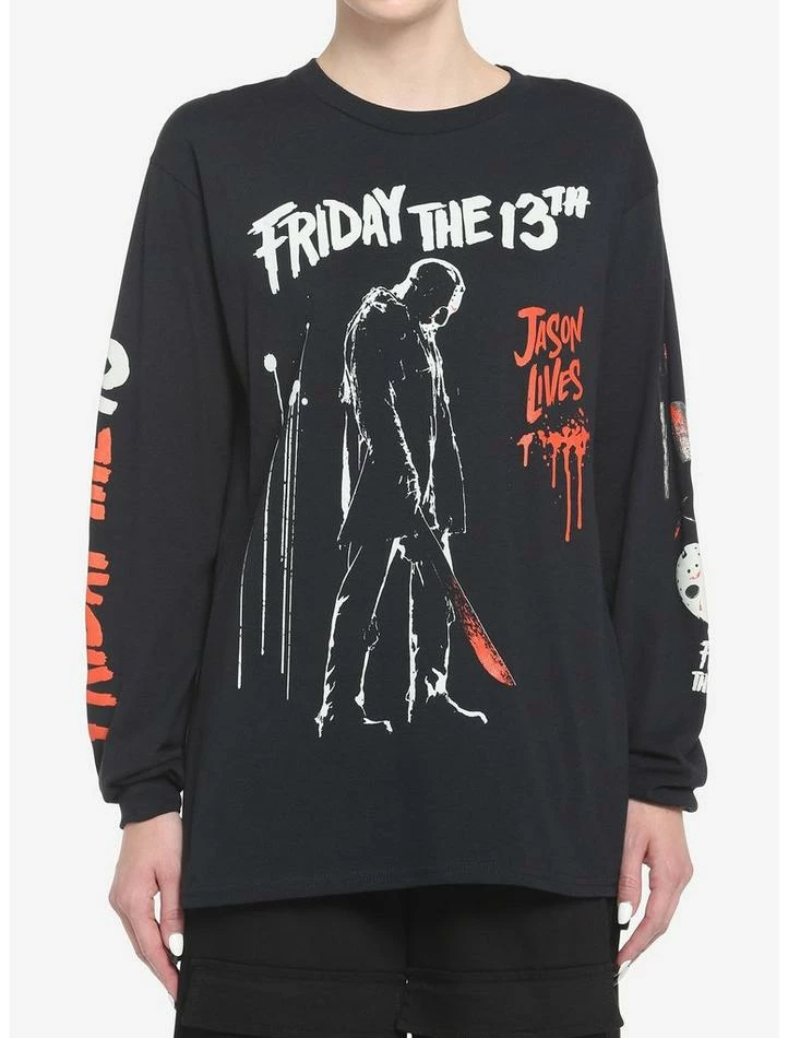 Flash Sale ✨ Friday The 13th Jason Lives 👧 Girls Long-Sleeve T-Shirt 🥰