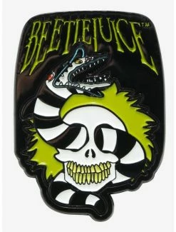 Coupon 💯 Beetlejuice Snake Skull Enamel Pin ⭐