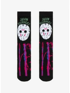 Budget 🎉 Friday The 13th Jason Mask Trees Crew 🧦 Socks 🎉