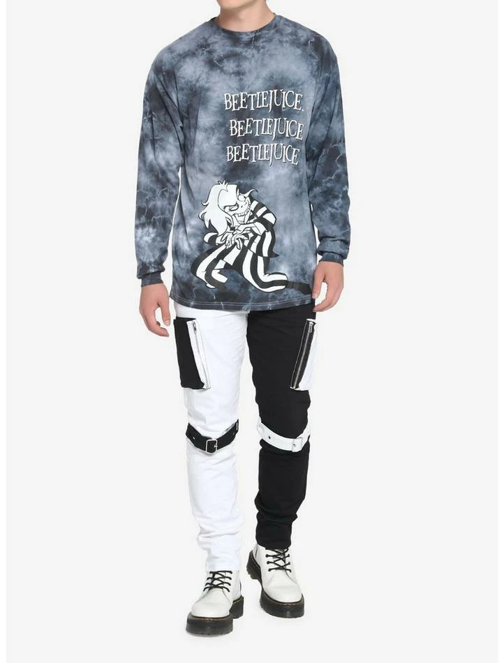 Best Pirce 😍 Beetlejuice Cartoon Dark Wash Long-Sleeve T-Shirt 🎁 - Image 2