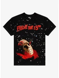 Top 10 🥰 Friday The 13th Bloody Mask Splatter Boyfriend Fit 👧 Girls T-Shirt 🌟