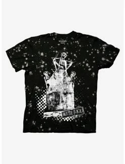 Budget 🥰 Beetlejuice Tombstone Paint Splatter Boyfriend Fit 👧 Girls T-Shirt ✨