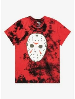 Buy 🎁 Friday The 13th Mask Tie-Dye Boyfriend Fit 👧 Girls T-Shirt Plus Size ⭐