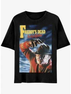 Discount 😍 Freddy's Dead: The Final Nightmare Poster Boyfriend Fit 👧 Girls T-Shirt ❤️