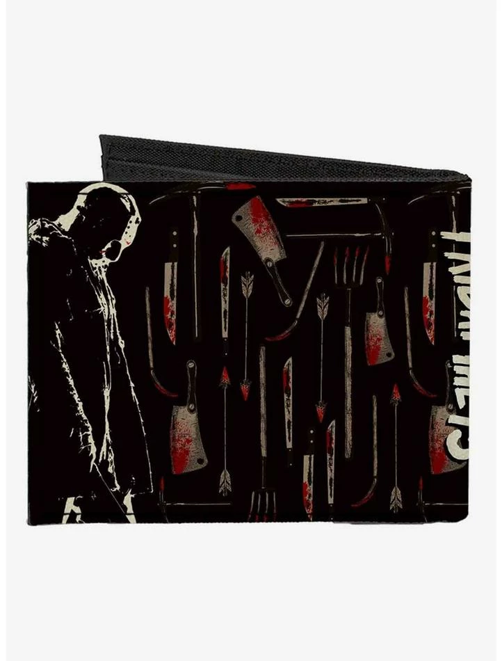 Budget ๐คฉ Friday The 13th Jason Machete Pose Bloody Tools Canvas Bifold Wallet โญ - Image 2